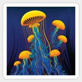 Beautiful Yellow Jellyfish Sticker